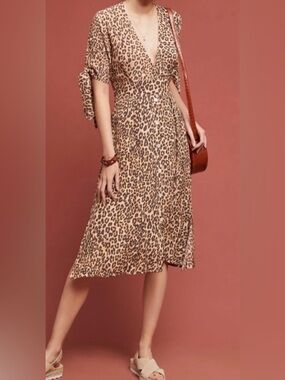Anthropologie Faithfull Leopard Midi Dress